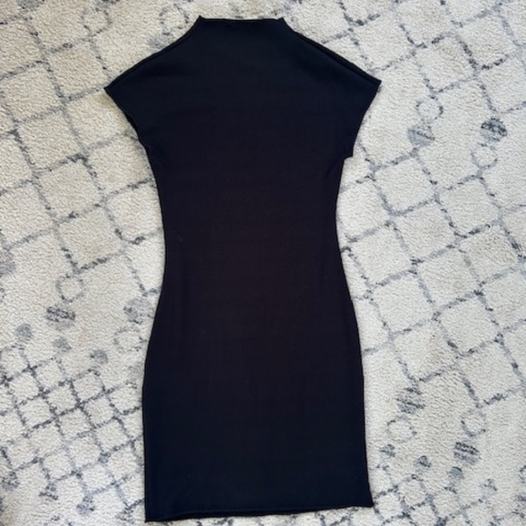 Zara Black Dress with Floral Embellishments, Sz S - Picture 3 of 4